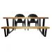 Jogo Mesa E Banco Industrial Diamond 1,30m E 2 Cadeiras