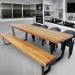 Jogo Mesa E Banco Industrial Diamond 2,20m E 4 Cadeiras