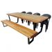 Jogo Mesa E Banco Industrial Diamond 2,50m E 4 Cadeiras