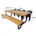 Jogo Mesa E Banco Industrial Diamond 2,50m E 4 Cadeiras