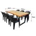 Jogo Mesa Industrial Diamond 1,60m E 6 Cadeira New Diamond