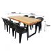 Jogo Mesa Industrial Diamond 1,80m E 6 Cadeira Área Gourmet
