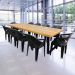 Jogo Mesa Industrial Diamond 2,50m 10 Cadeiras Área Gourmet