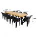 Jogo Mesa Industrial Diamond 2,50m 10 Cadeiras Área Gourmet