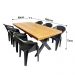 Jogo Mesa Industrial Texas 1,60m E 6 Cadeira New Diamond