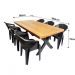 Jogo Mesa Industrial Texas 1,80m E 6 Cadeira New Diamond