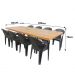 Jogo Mesa Industrial Texas 2,20m E 8 Cadeira New Diamond