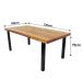 Mesa Industrial Dallas Madeira Maciça 1,20m Ferragem Preta