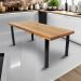 Mesa Industrial Dallas Madeira Maciça 1,60m Ferragem Preta