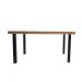 Mesa Industrial Dallas Madeira Maciça 1,60m Ferragem Preta