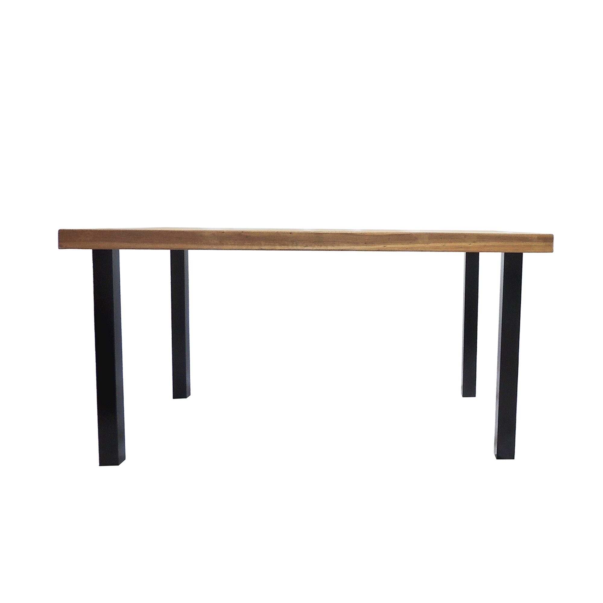 Mesa Industrial Dallas Madeira Maciça 1,60m Ferragem Preta