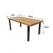 Mesa Industrial Dallas Madeira Maciça 1,60m Ferragem Preta