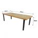 Mesa Industrial Dallas Madeira Maciça 2,00m Ferragem Preta