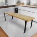 Mesa Industrial Dallas Madeira Maciça 2,20m Ferragem Preta