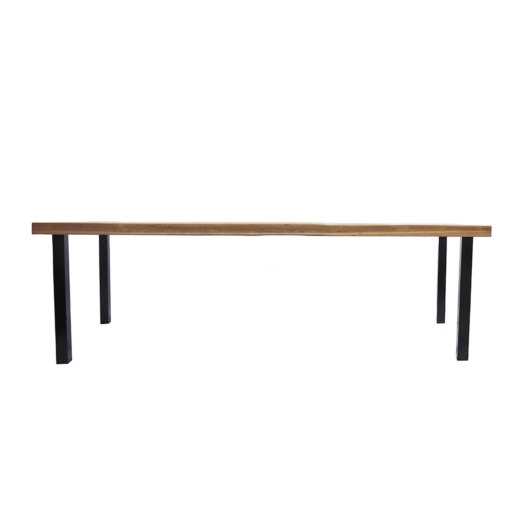 Mesa Industrial Dallas Madeira Maciça 2,50m Ferragem Preta