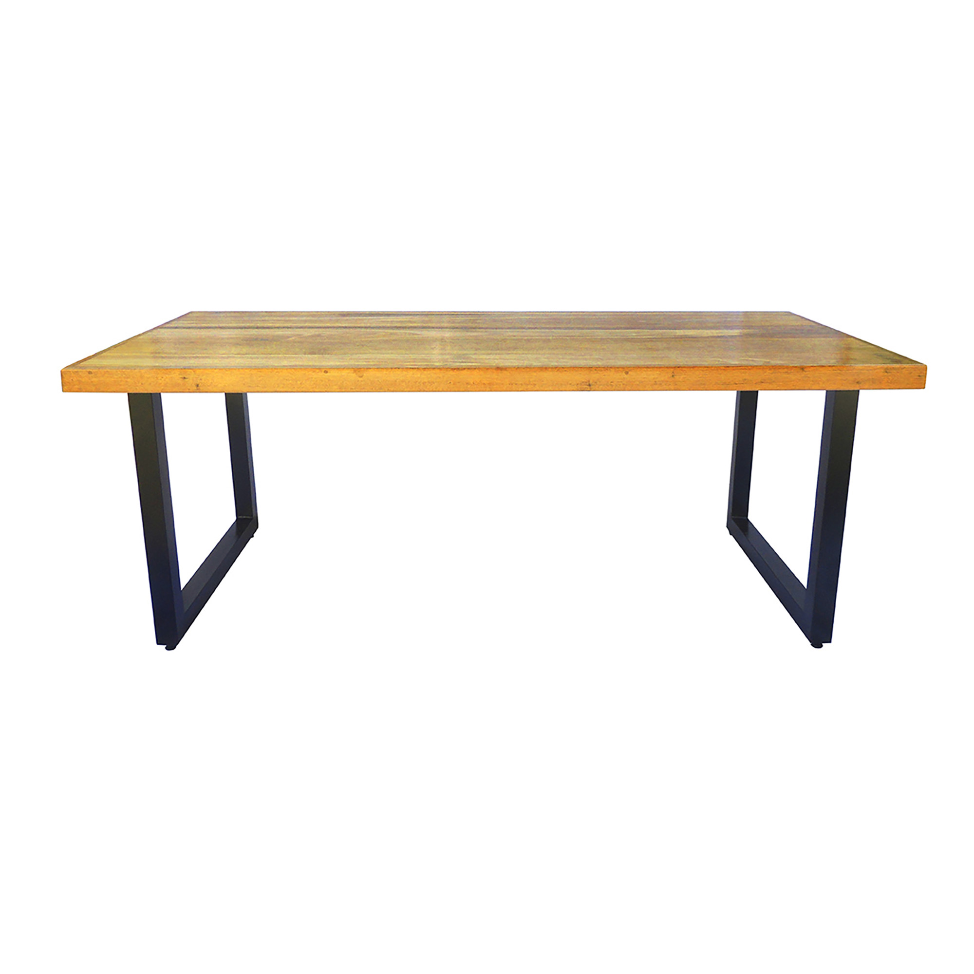 Mesa Industrial Detroit Madeira Maciça 1,20m Ferragem Preta