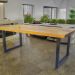 Mesa Industrial Detroit Madeira Maciça 2,20m Ferragem Preta