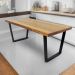 Mesa Industrial Diamond Madeira Maciça 1,30m Ferragem Preta
