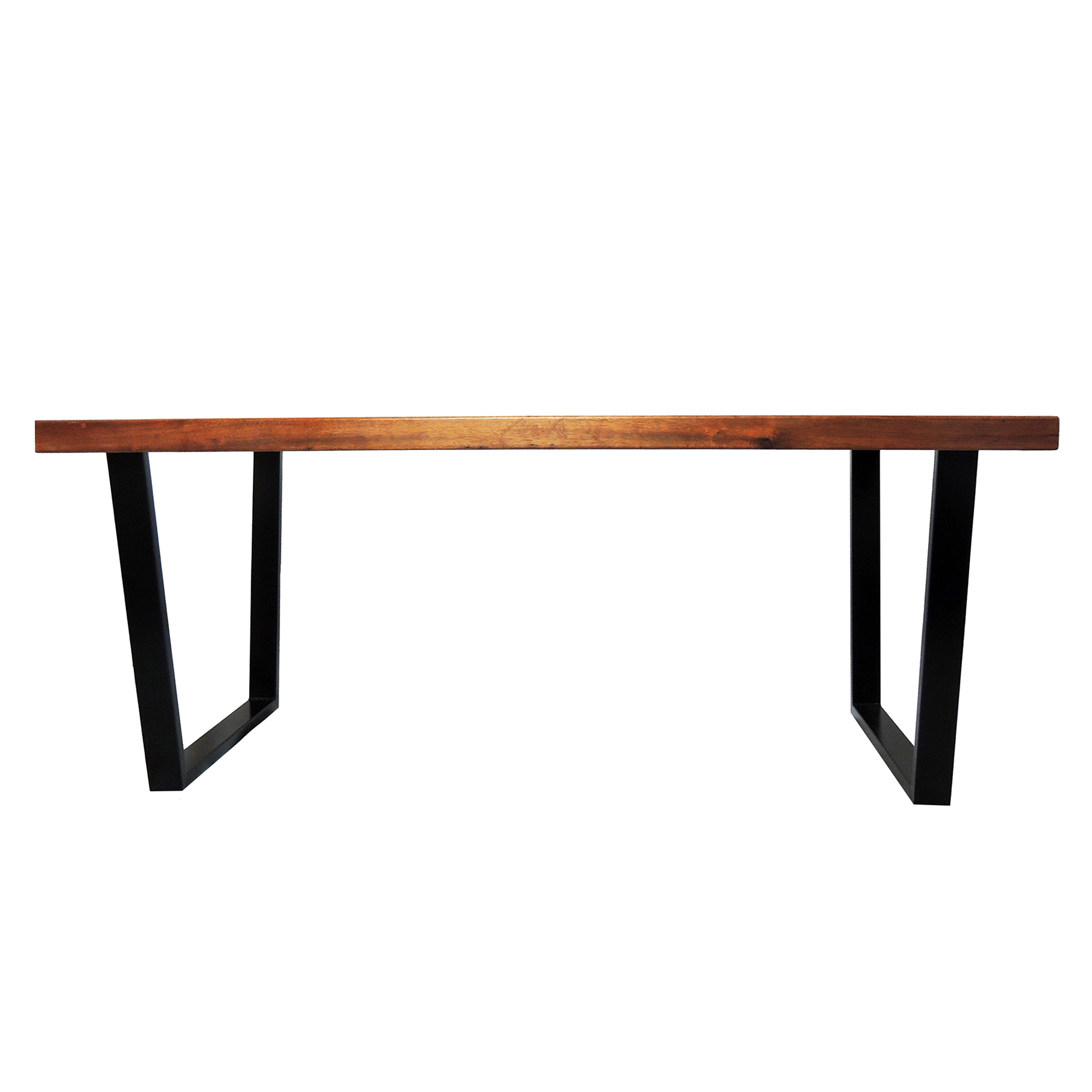 Mesa Industrial Diamond Madeira Maciça 1,30m Ferragem Preta