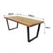 Mesa Industrial Diamond Madeira Maciça 1,30m Ferragem Preta