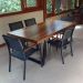 Mesa Industrial Diamond Madeira Maciça 1,80m Ferragem Preta