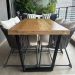 Mesa Industrial Diamond Madeira Maciça 1,80m Ferragem Preta