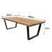 Mesa Industrial Diamond Madeira Maciça 2,20m Ferragem Preta