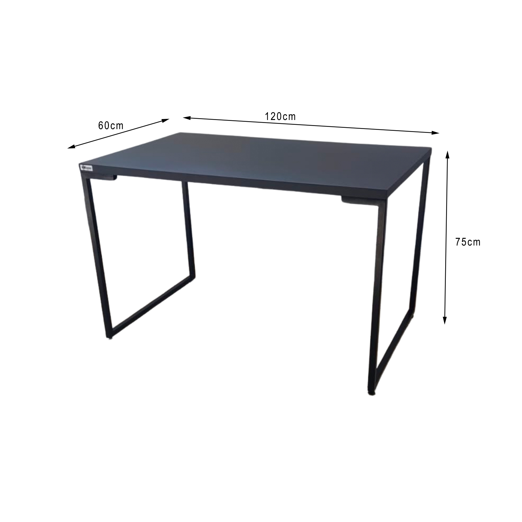 Mesa Industrial MDF Preta 120cm