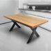 Mesa Industrial Texas Madeira Maciça 2,20m Ferragem Preta