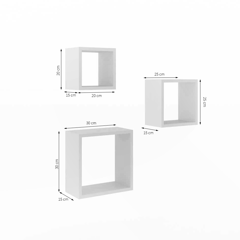 Conjunto com 3 Nichos Dos Branco Gelo