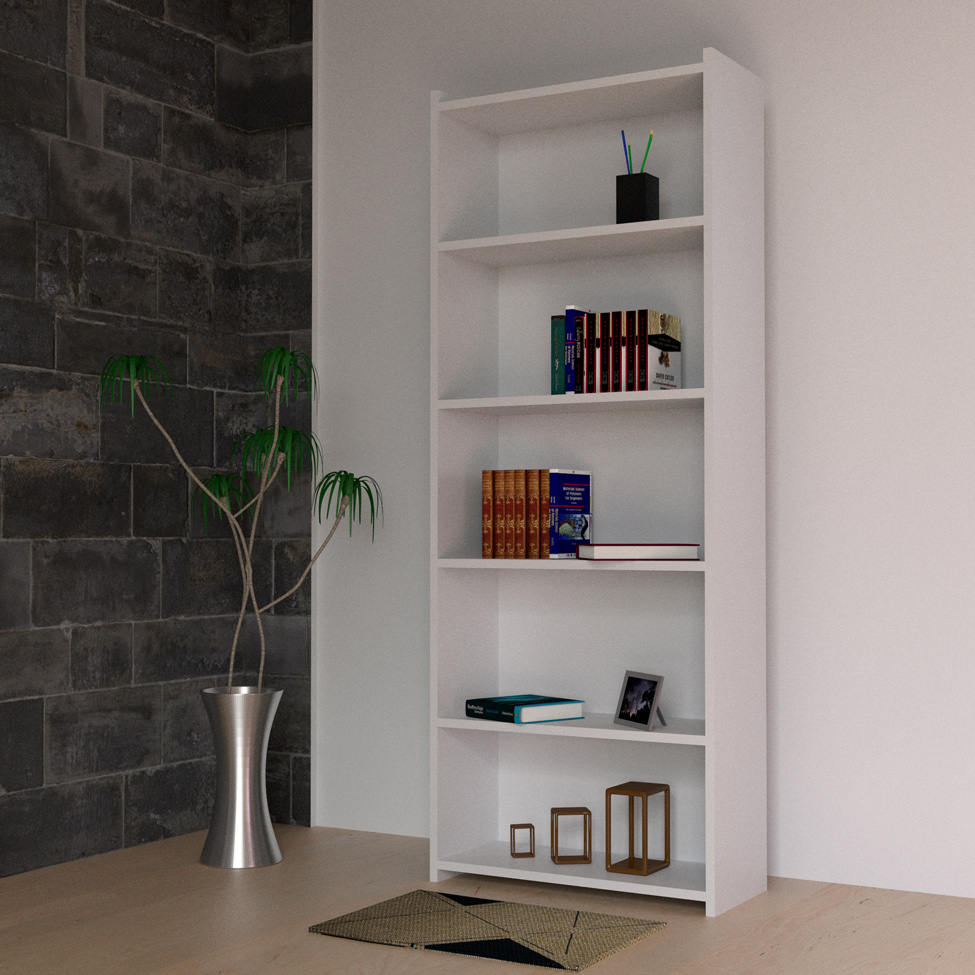 Estante para Livros Simples Branca Gelo