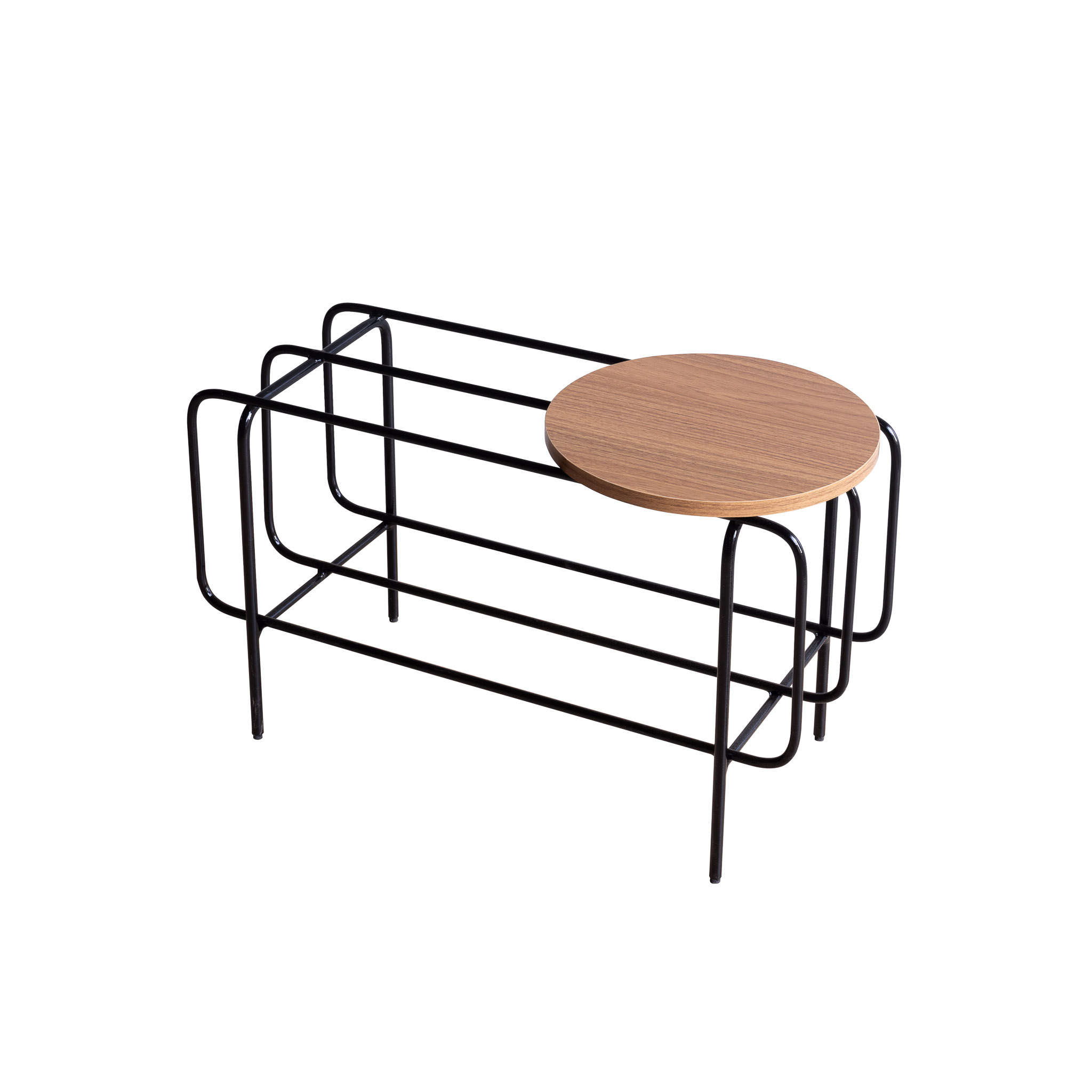 Banco Sapateira de ferro preto 70cm Goya organizador estilo industrial