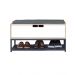 Banco sapateira com porta estilo industrial Comfy Carvalho com branco 84cm