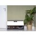 Banco sapateira com porta estilo industrial Comfy Carvalho com branco 84cm