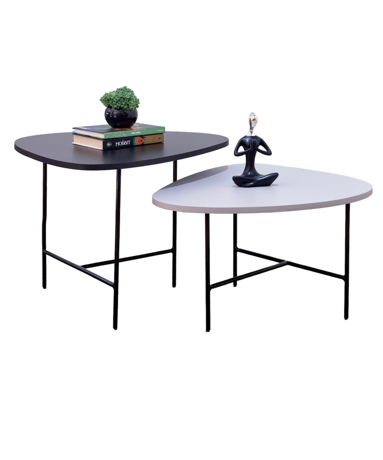 Conjunto de mesas de centro orgânica Mira estilo industrial moderna