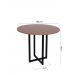 Mesa de Jantar Miró Redonda 90cm Freijó Estilo Industrial para 4 Lugares