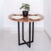 Mesa de Jantar Miró Redonda 90cm Freijó Estilo Industrial para 4 Lugares