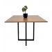 Mesa de jantar quadrada Muma 100x100cm tampo freijó estilo industrial