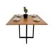 Mesa de jantar quadrada Muma 100x100cm tampo freijó estilo industrial