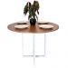 Mesa de jantar redonda Miró 110cm estilo industrial Freijó com Branco 4 lugares