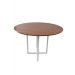 Mesa de jantar redonda Miró 110cm estilo industrial Freijó com Branco 4 lugares