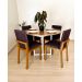 Mesa de jantar redonda Miró 110cm estilo industrial Freijó com Branco 4 lugares