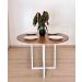 Mesa de jantar redonda Miró 110cm estilo industrial Freijó com Branco 4 lugares