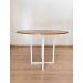 Mesa de jantar redonda Miró 110cm estilo industrial Freijó com Branco 4 lugares
