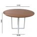Mesa de jantar redonda Miró 110cm estilo industrial Freijó com Branco 4 lugares