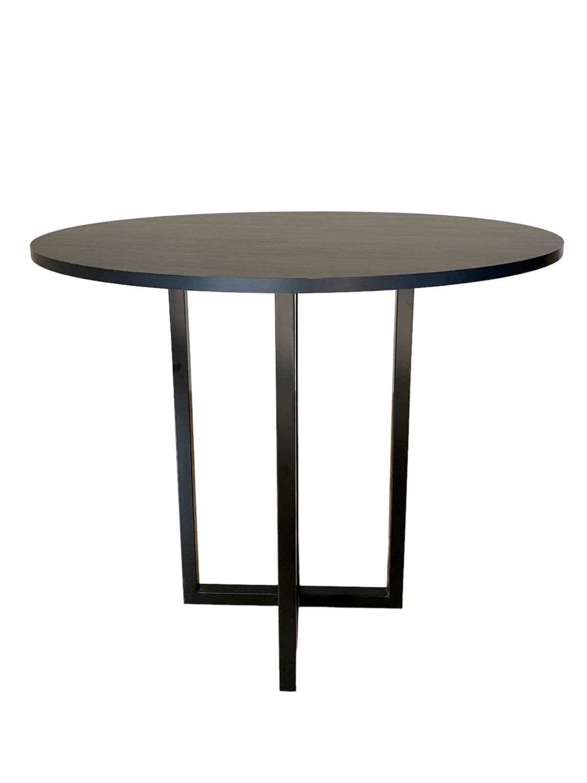 Mesa de jantar redonda Miró Preta 90cm para 4 lugares estilo industrial 