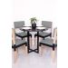 Mesa de jantar redonda Miró Preta 90cm para 4 lugares estilo industrial 