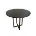 Mesa de jantar redonda Miró Preta 90cm para 4 lugares estilo industrial 