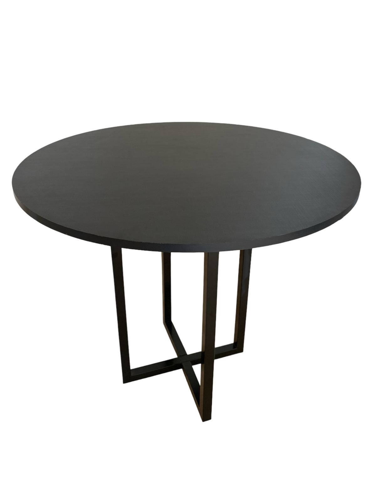 Mesa de jantar redonda Miró Preta 90cm para 4 lugares estilo industrial 