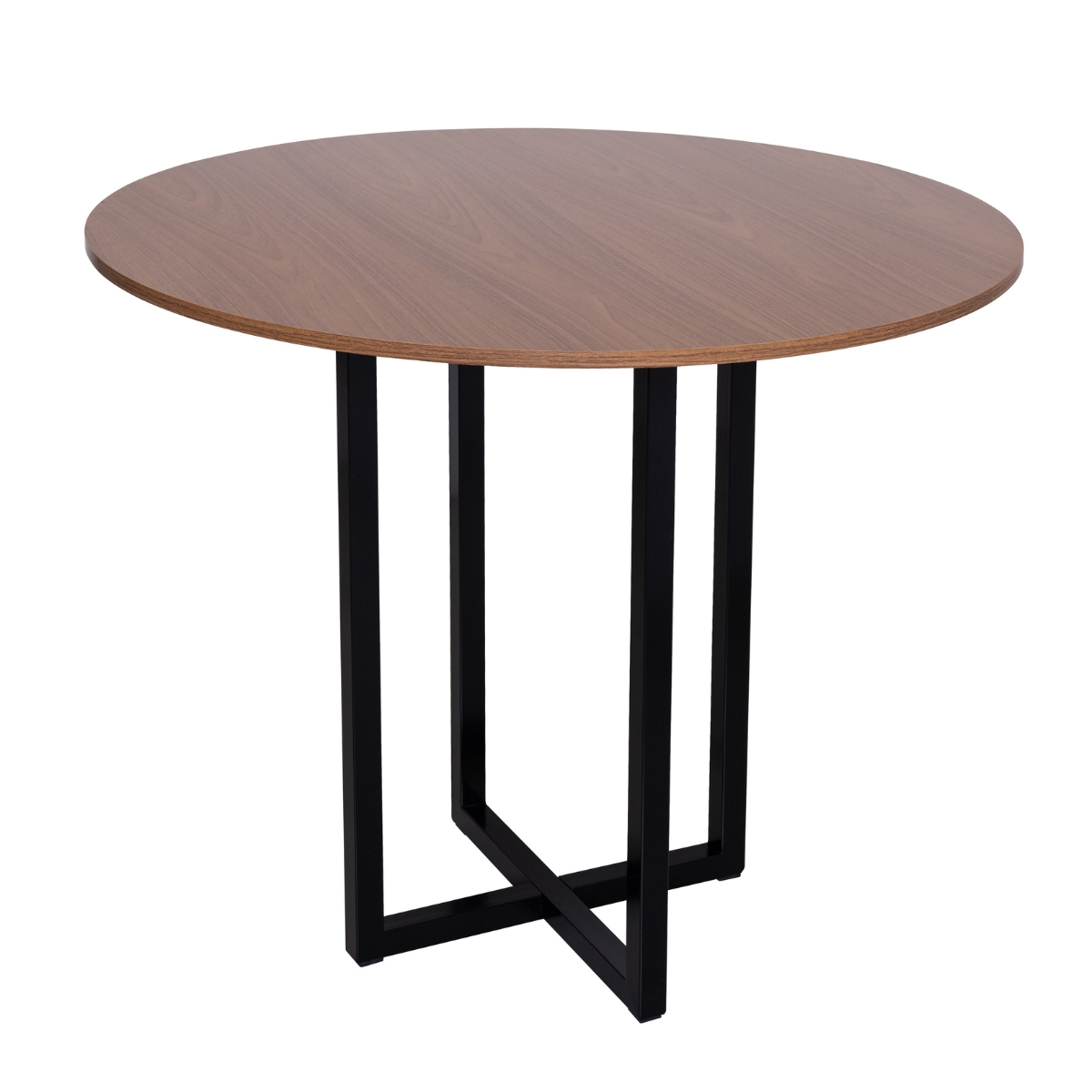 Mesa de jantar redonda Miró com base estilo industrial Miró 100cm Freijó para 4 lugares